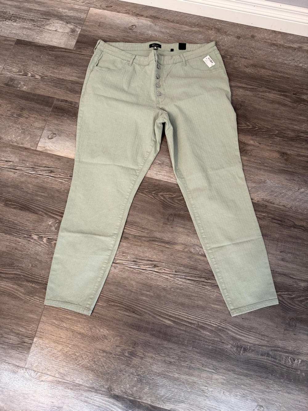 Reitmans Light‎ Sage Button-Fly Ankle Jeans
